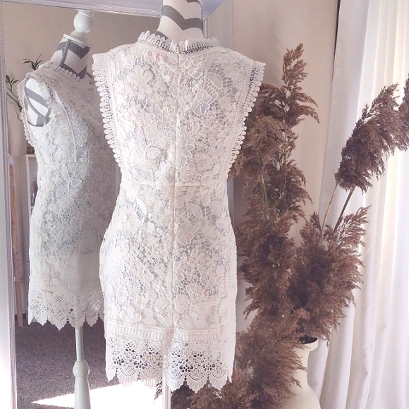 Pink Lily white overlay lace dress - Picture 3 of 9